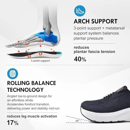 JACKSHIBO Mens Slip in Hands Free Shoes Wide Toe Box Orthopedic Slip On Walking Sneakers with Arch Support Cushioned Sole