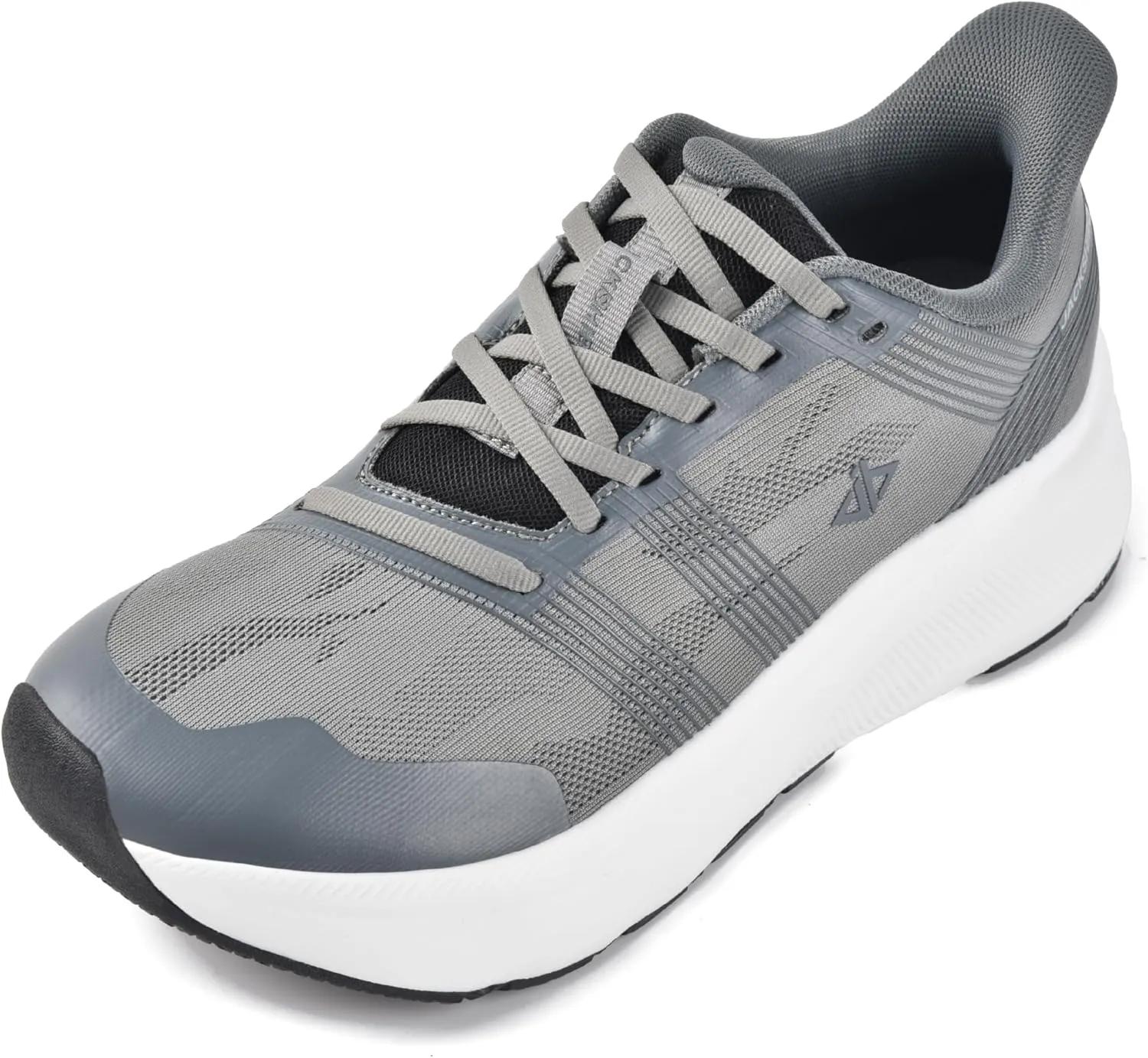 JACKSHIBO Mens Wide Toe Box Slip in Hands Free Shoes,Slip on Arch Support Wide Sneakers,Thick Cushioning Running Orthopedic Walking Sneakers with Zero Drop Sole