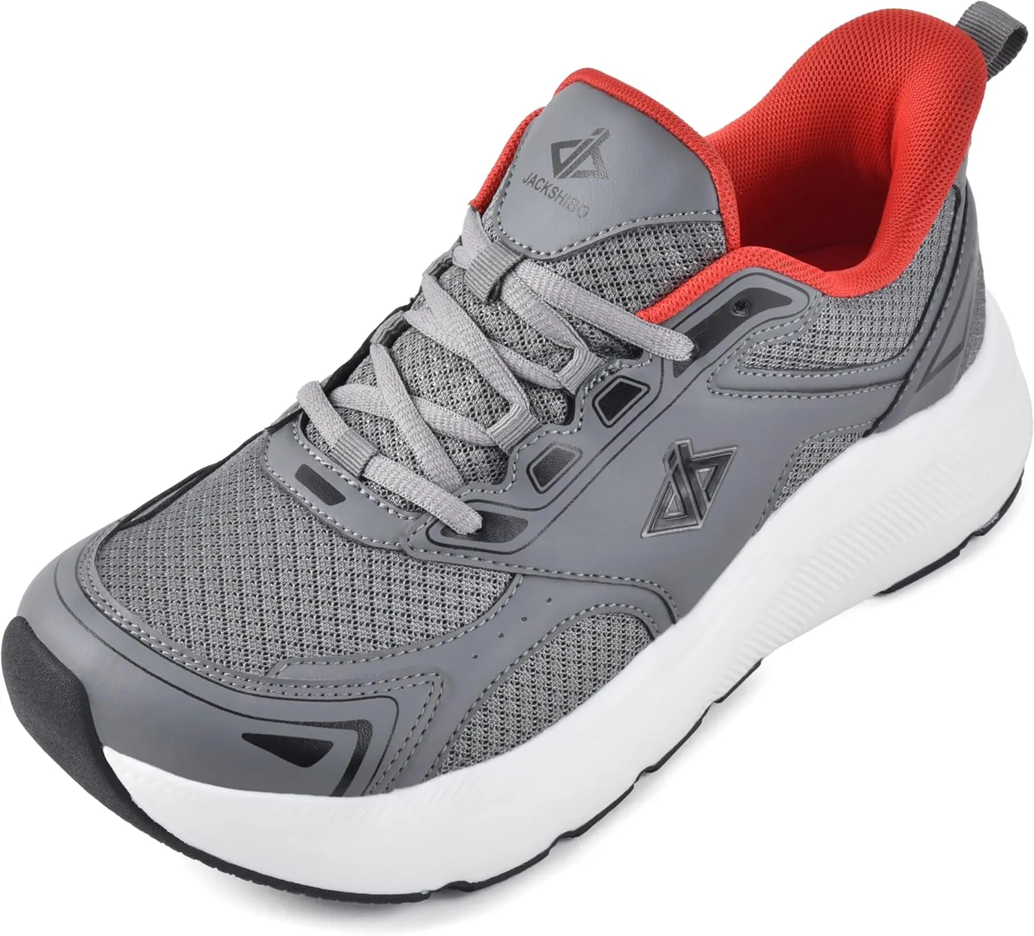 JACKSHIBO Mens Wide Toe Box Slip in Hands Free Shoes,Slip on Arch Support Wide Sneakers,Thick Cushioning Stability Running Shoes,Orthopedic Walking Sneakers with Zero Drop Sole