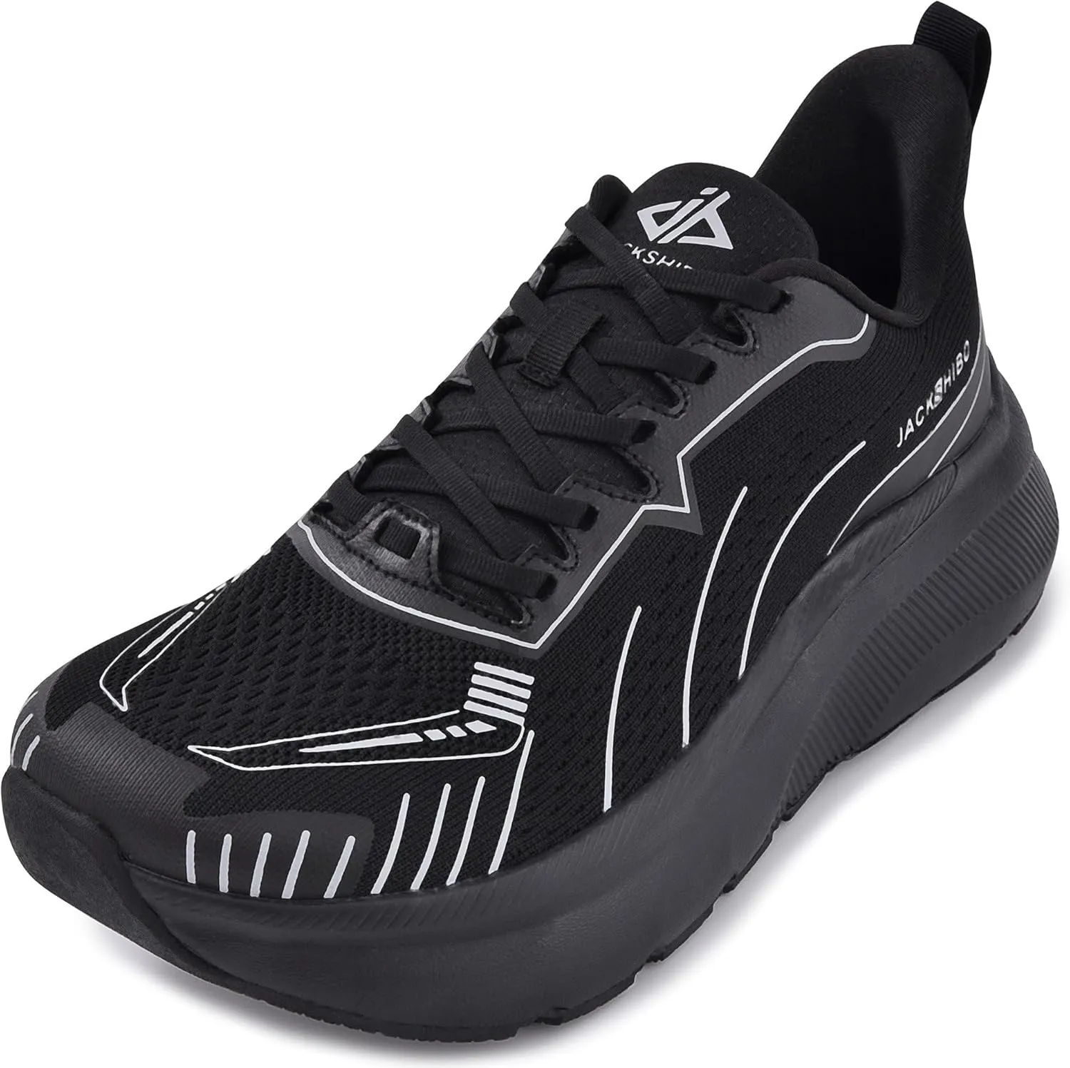 JACKSHIBO Slip in Men Hands Free Wide Toe Box Shoes Slip on Arch Support Wide Sneakers for Running Walking Tennis Athletic Plantar Fasciitis Orthopedic Shoe Zero Drop Cushion Thick Sole Width Shoes