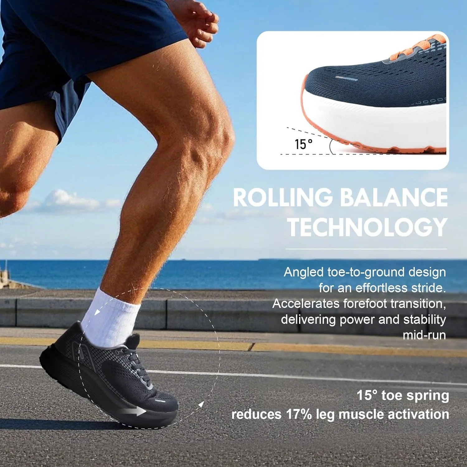 JACKSHIBO Wide Toe Box Shoes for Men Arch Support Shoes Wide Width Sneakers for Running Walking Athletic Tennis Orthopedic Plantar Fasciitis Workout Flux Footwear with Thick Cushioned Zero Drop Sole