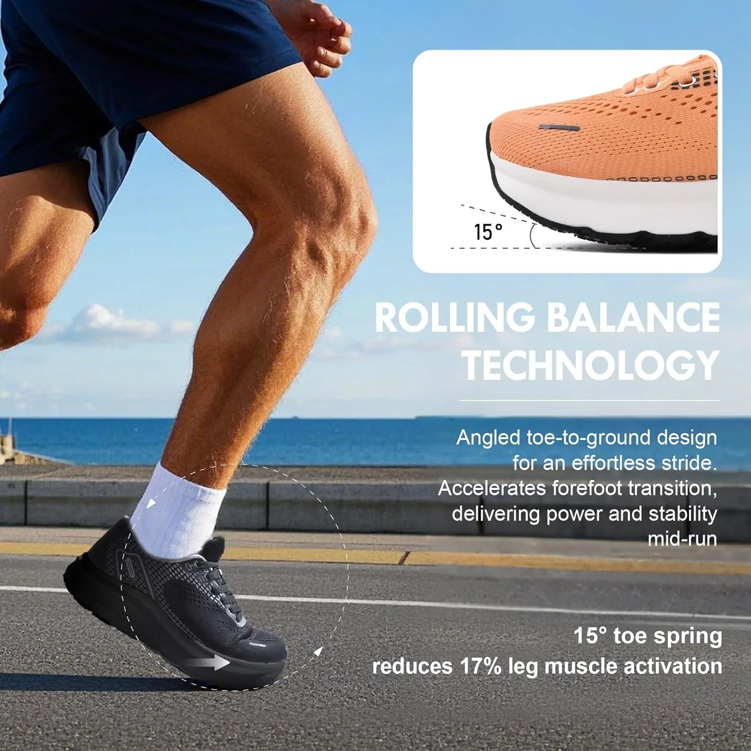 JACKSHIBO Wide Toe Box Shoes for Men Arch Support Shoes Wide Width Sneakers for Running Walking Athletic Tennis Orthopedic Plantar Fasciitis Workout Flux Footwear with Thick Cushioned Zero Drop Sole