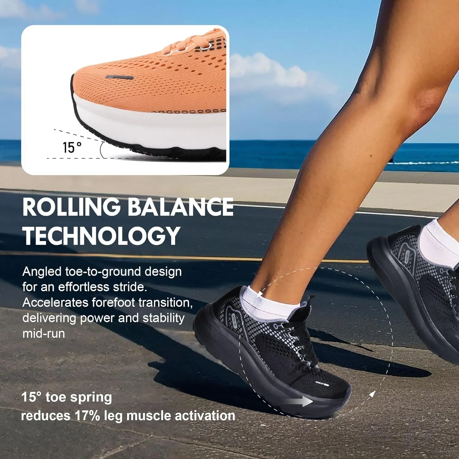 JACKSHIBO Wide Toe Box Shoes Women Arch Support Wide Sneakers for Running Walking Athletic Tennis Orthopedic Plantar Fasciitis Workout Flux Footwear with Thick Cushion Zero Drop Sole Width Shoes