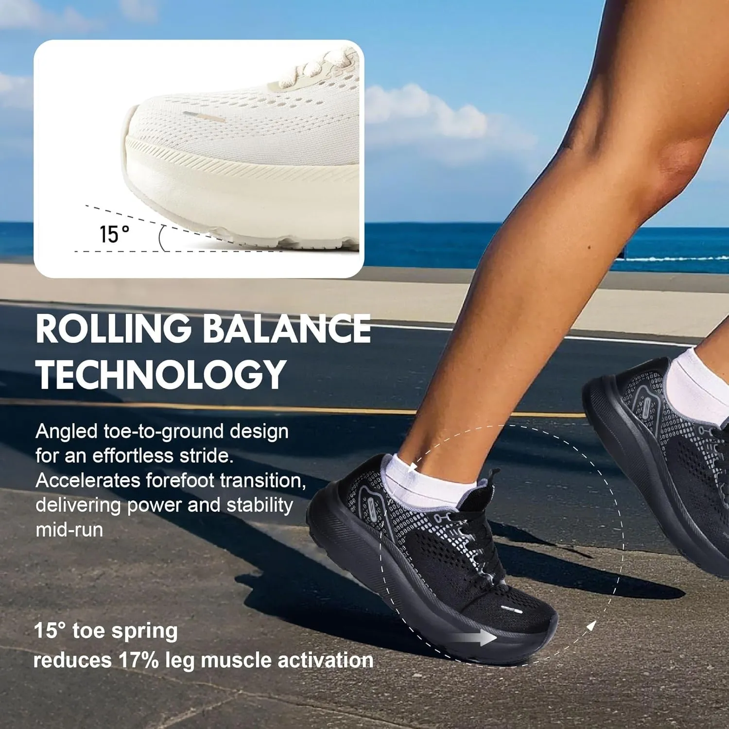 JACKSHIBO Wide Toe Box Shoes Women Arch Support Wide Sneakers for Running Walking Athletic Tennis Orthopedic Plantar Fasciitis Workout Flux Footwear with Thick Cushion Zero Drop Sole Width Shoes