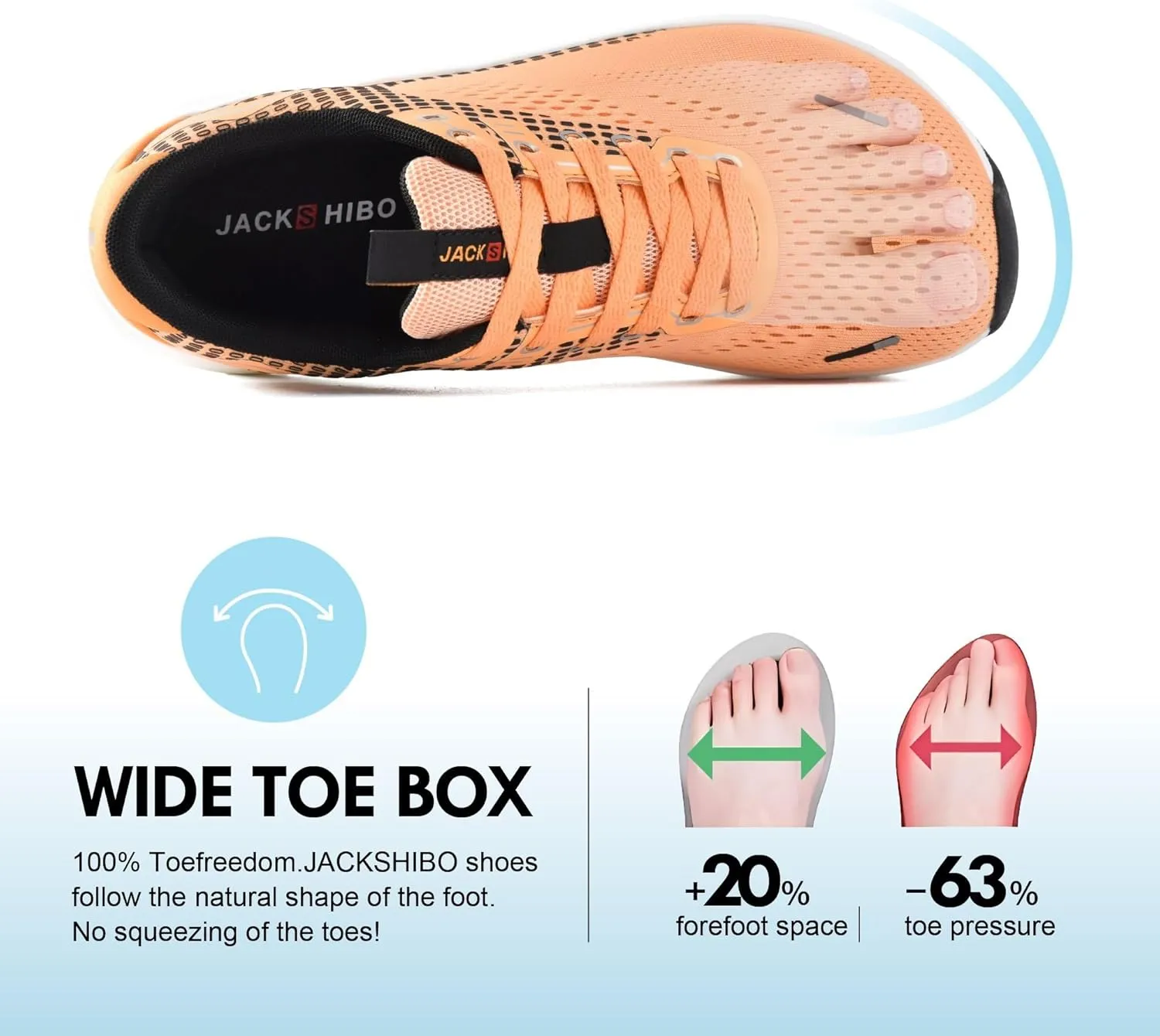 JACKSHIBO Wide Toe Box Shoes Women Arch Support Wide Sneakers for Running Walking Athletic Tennis Orthopedic Plantar Fasciitis Workout Flux Footwear with Thick Cushion Zero Drop Sole Width Shoes