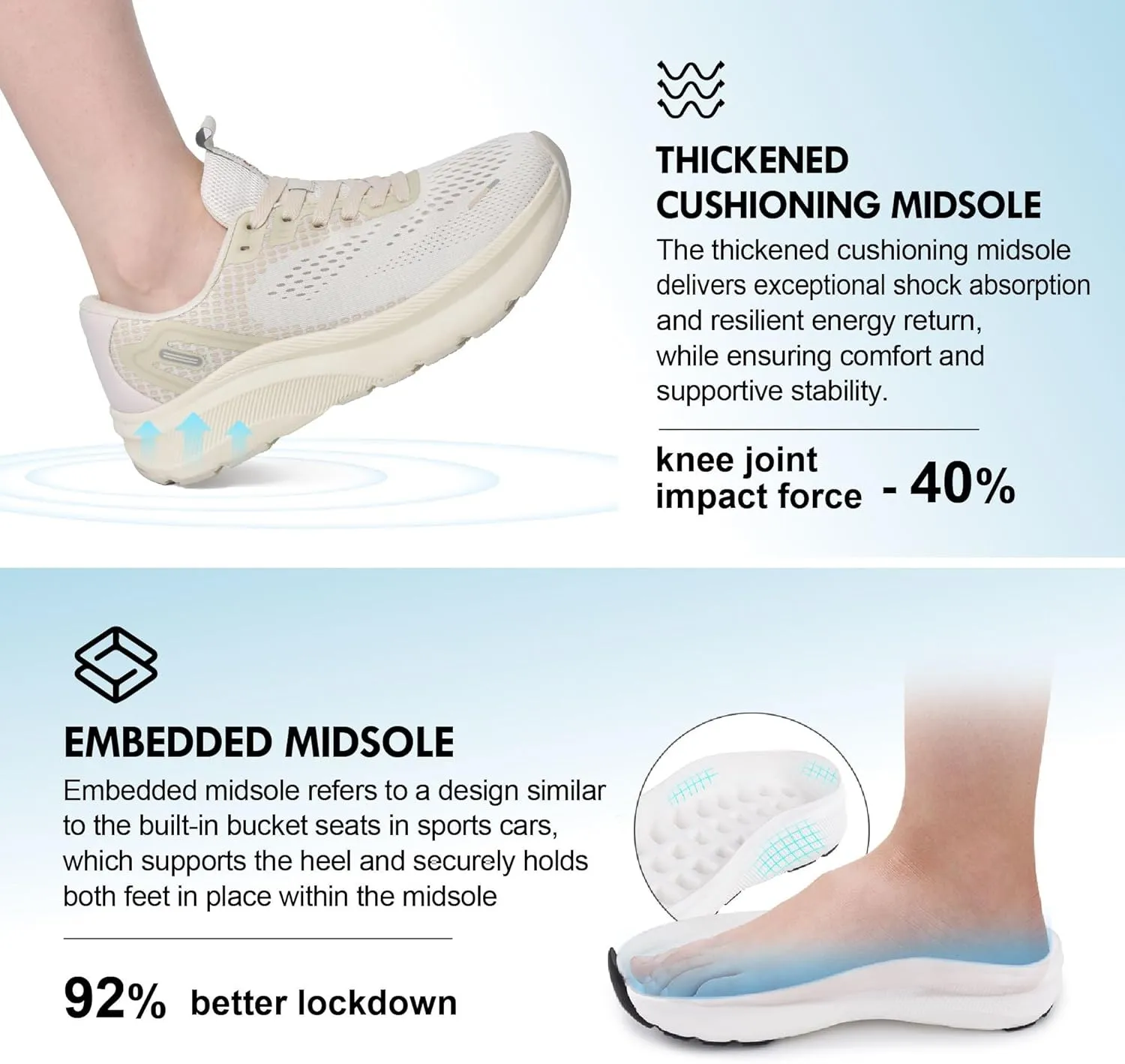 JACKSHIBO Wide Toe Box Shoes Women Arch Support Wide Sneakers for Running Walking Athletic Tennis Orthopedic Plantar Fasciitis Workout Flux Footwear with Thick Cushion Zero Drop Sole Width Shoes
