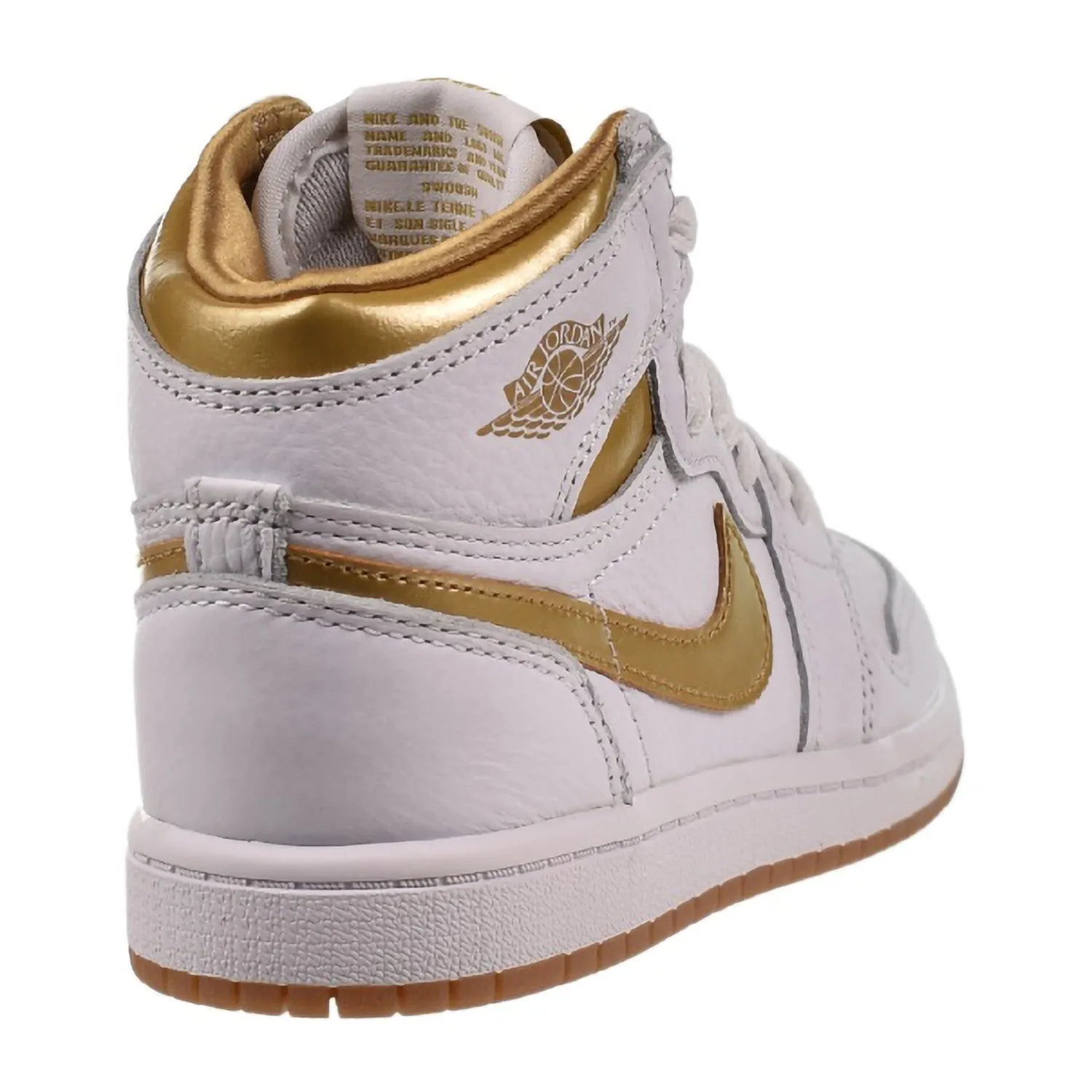 Jordan 1 Retro High OG (PS) Little Kids' Shoes White-Metallic Gold