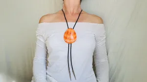 Kewa Pueblo Spiny Oyster Bolo Tie | Native American Jewelry | Handcrafted Artisan Gift | Santo Domingo Pueblo |Southwestern Accessories