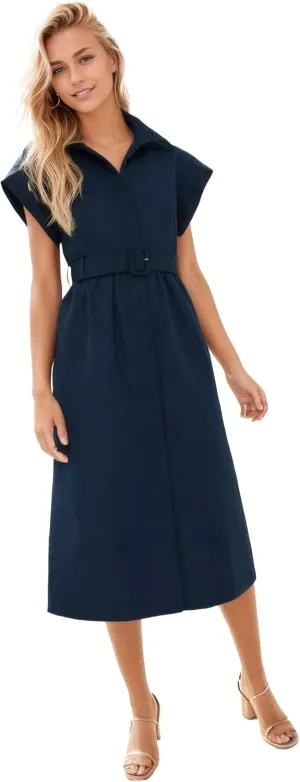 Ladyful Women Casual Button Down Shirt Dress Short Wing Sleeve Buiness Midi Shirt Dress with Belt Elegant Dress Ladyful Women Casual Button Down Shirt Dress Short Wing Sleeve Buiness Midi Shirt Dress with Belt Elegant Dress