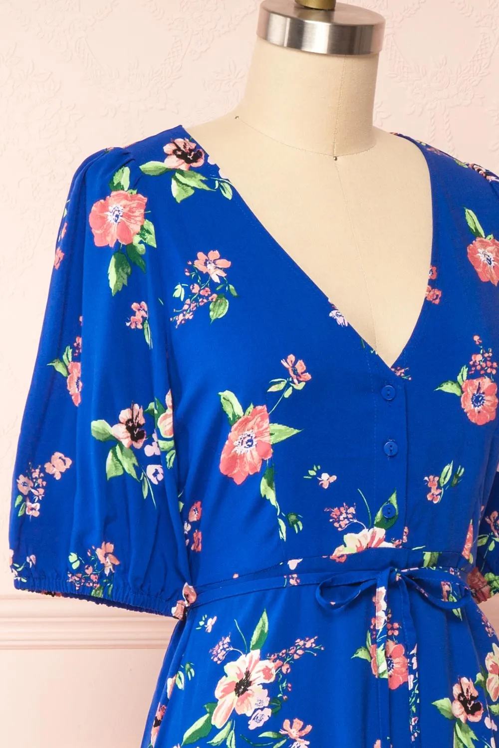 Liana Blue | Short V-Neck Dress