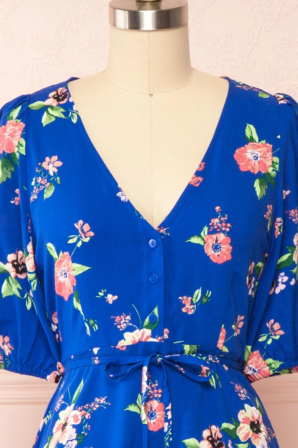 Liana Blue | Short V-Neck Dress