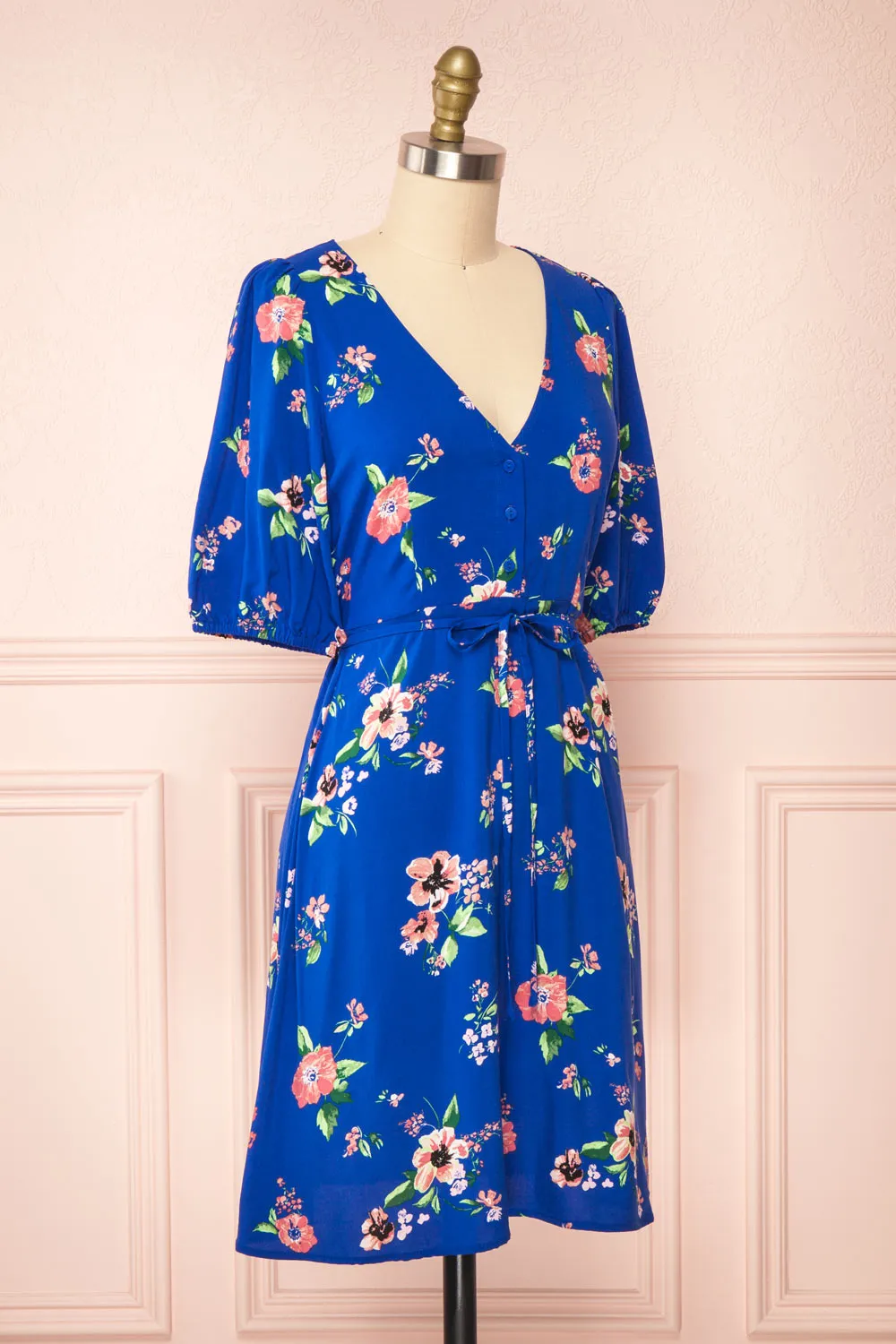 Liana Blue | Short V-Neck Dress