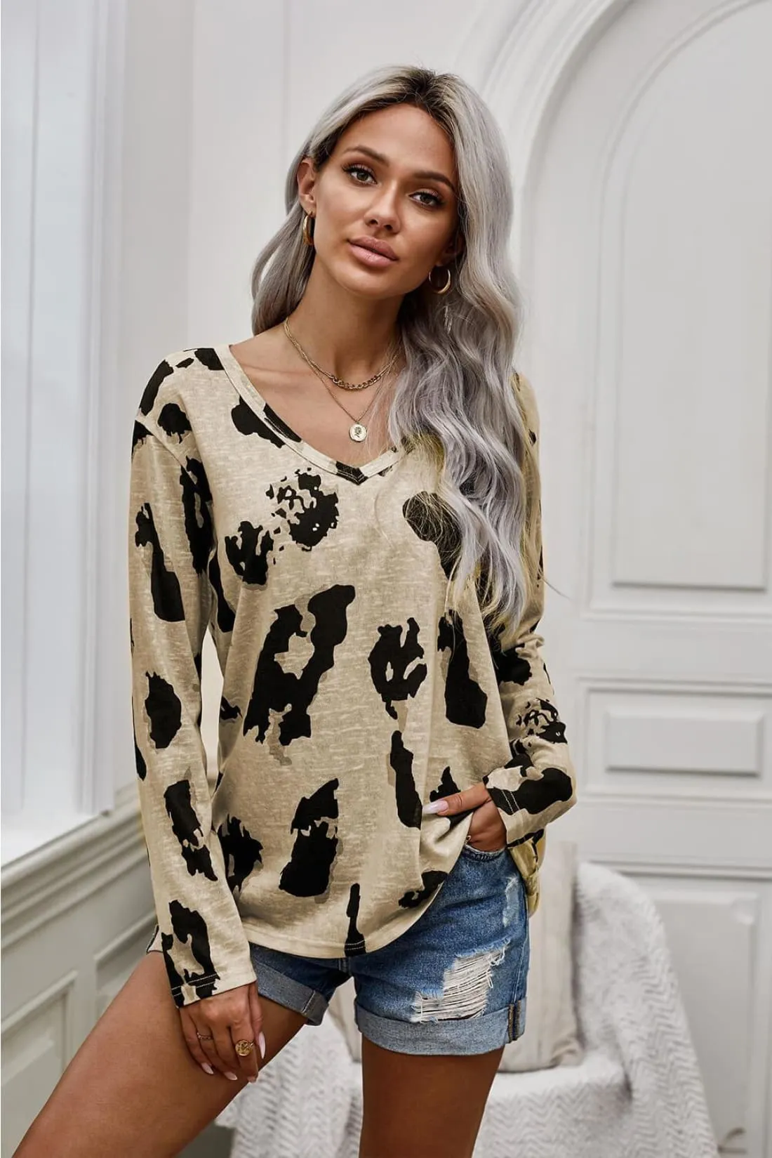 Lightweight Leopard Print Blouse