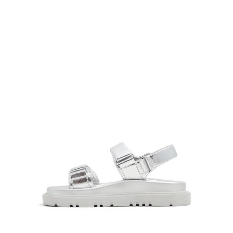 Linette Flat Sandals - Silver