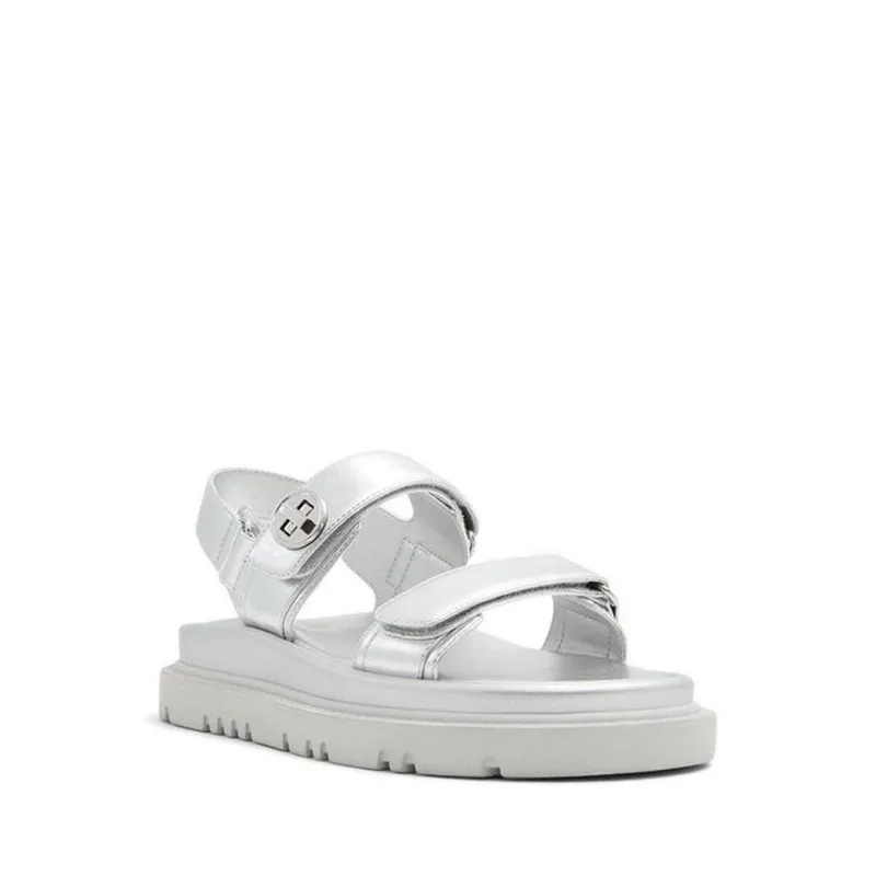 Linette Flat Sandals - Silver
