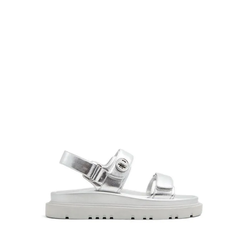 Linette Flat Sandals - Silver