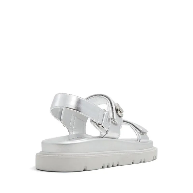 Linette Flat Sandals - Silver