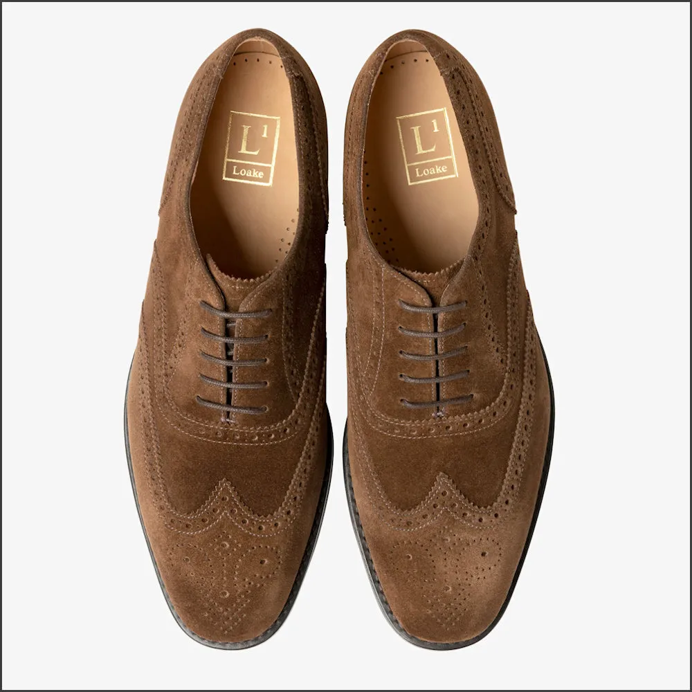 Loake 302 Classic Brown Suede Brogue Oxford@