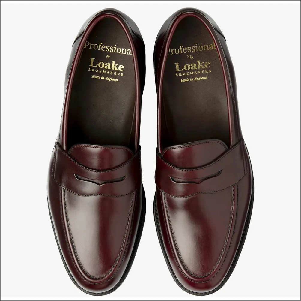 Loake Imperial Burgundy Leather Penny Loafer@
