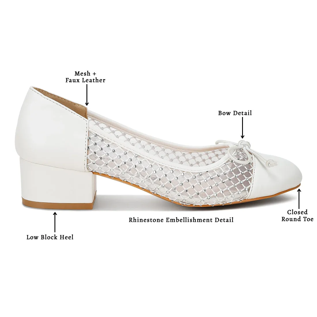 Mesh Ballerina Pumps
