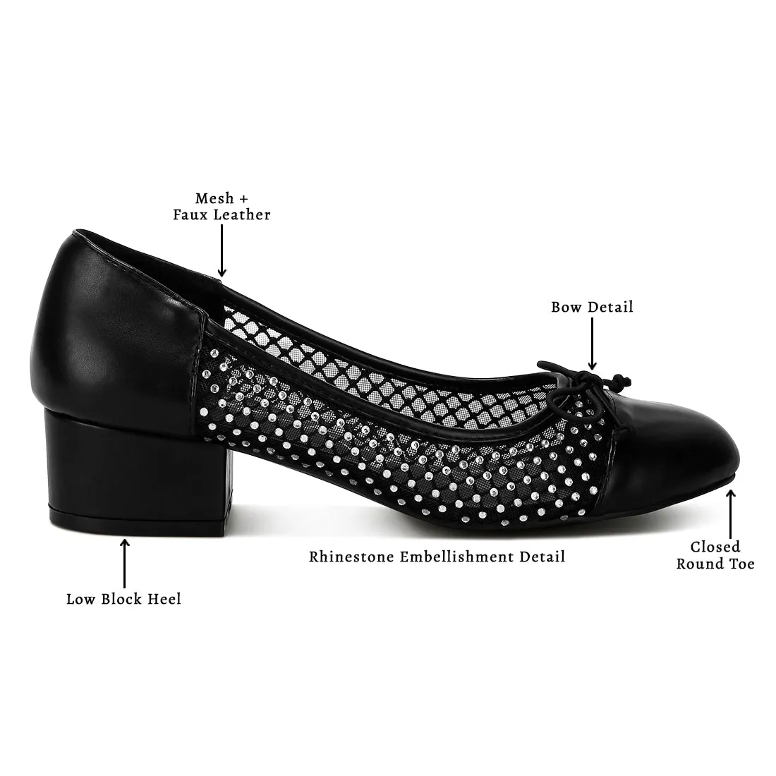 Mesh Ballerina Pumps
