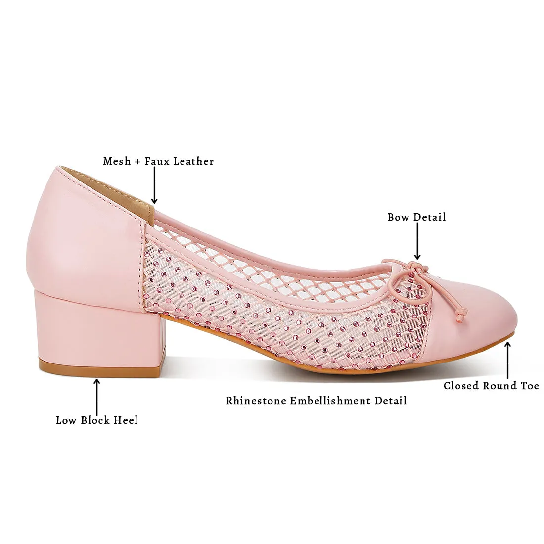 Mesh Ballerina Pumps