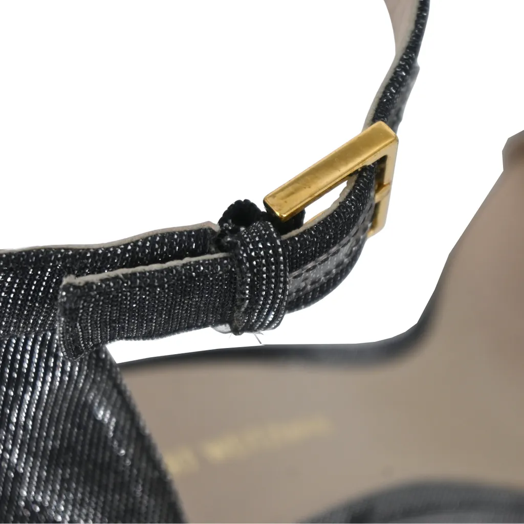 Metallic Square Nudist Sandals