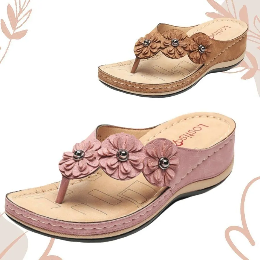 Nanccy Lightweight Flowers Clip Toe Sandals