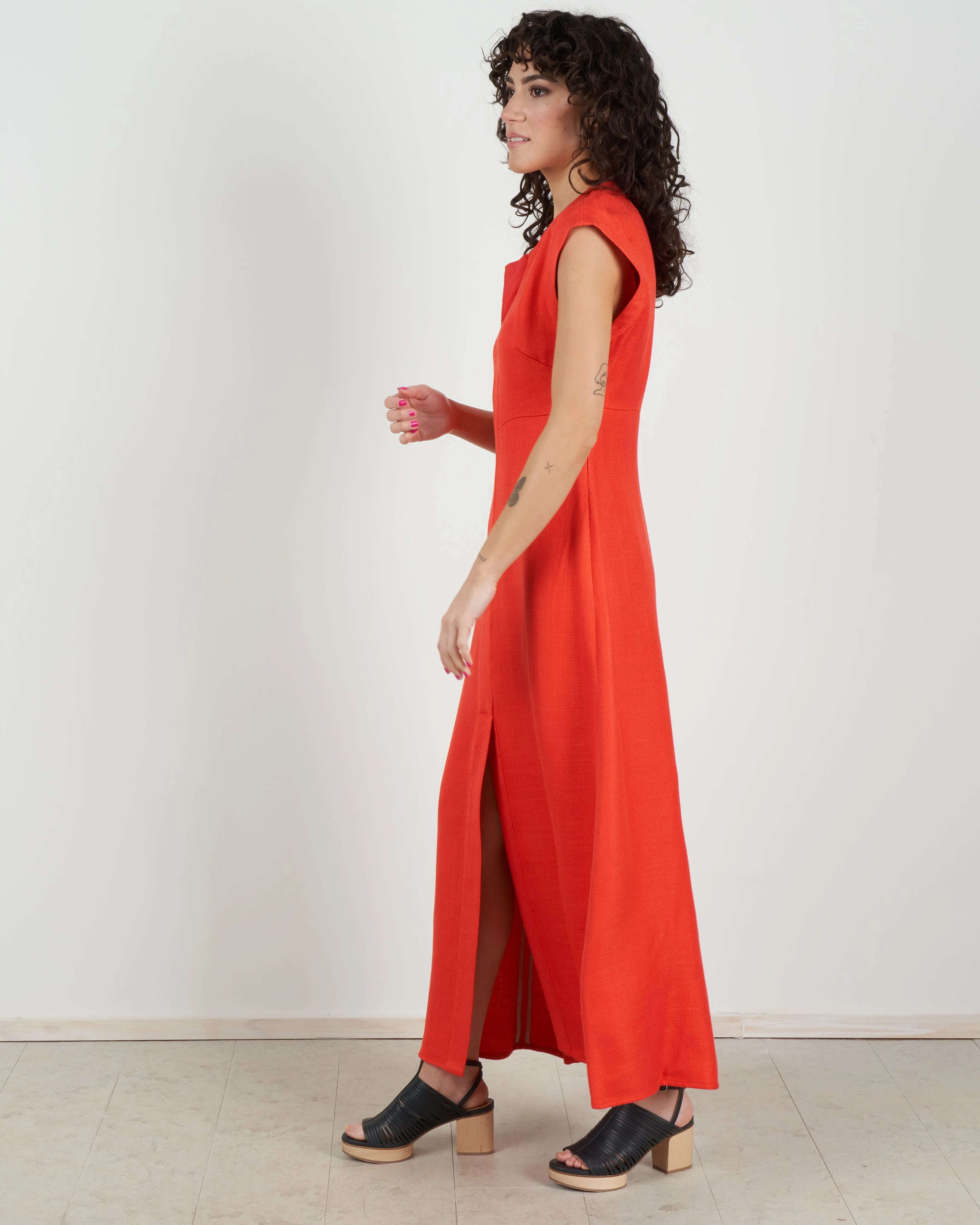 new chrysantha dress - coral