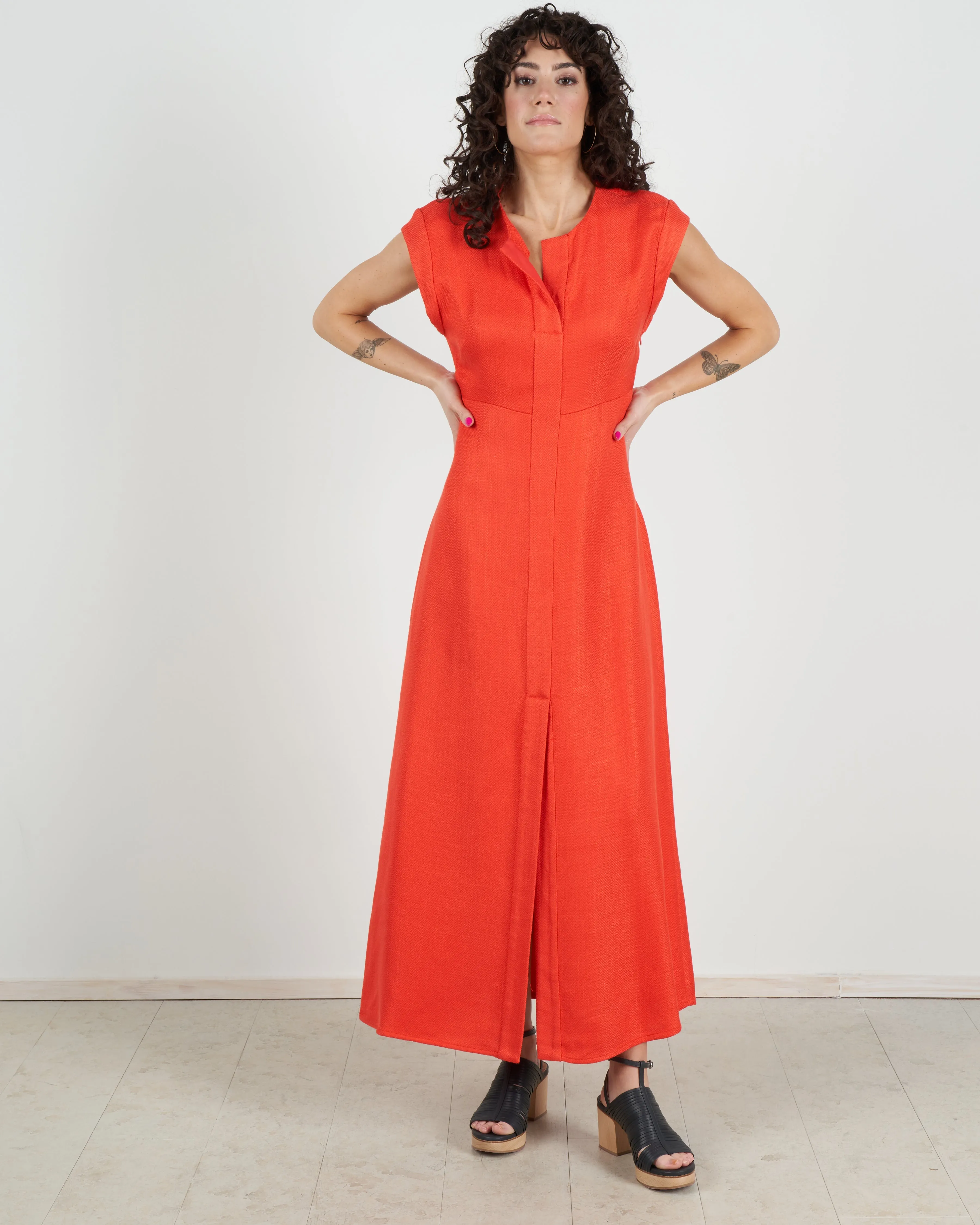 new chrysantha dress - coral