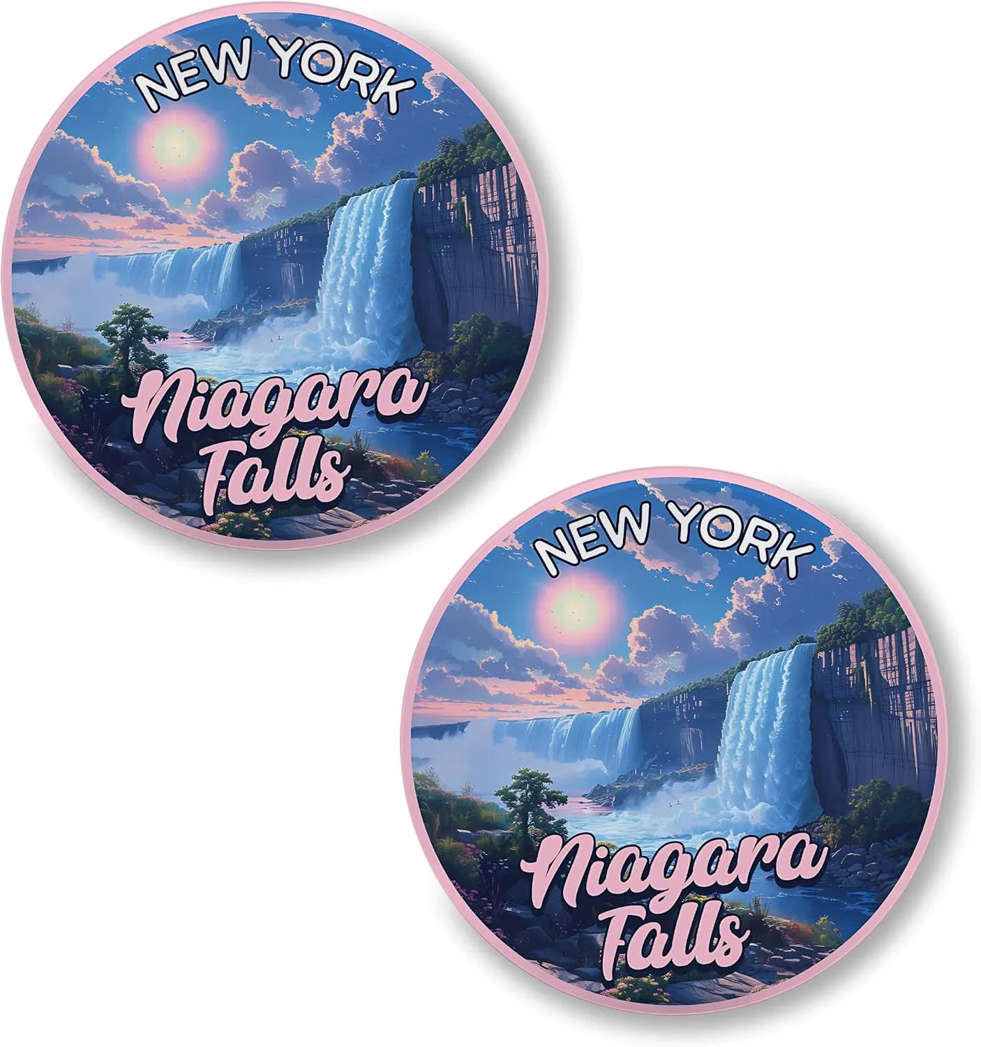 Niagara Falls New York Pin Button 2.25 inch 2-Pack  Pinback Button for Jeans Pants Shirt Backpack  Pins for Clothes Hat Cap ID45000