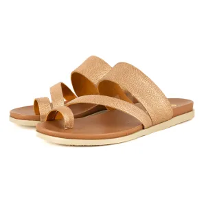 Ningizimu : Ladies Leather Sandal in Gold Metallic