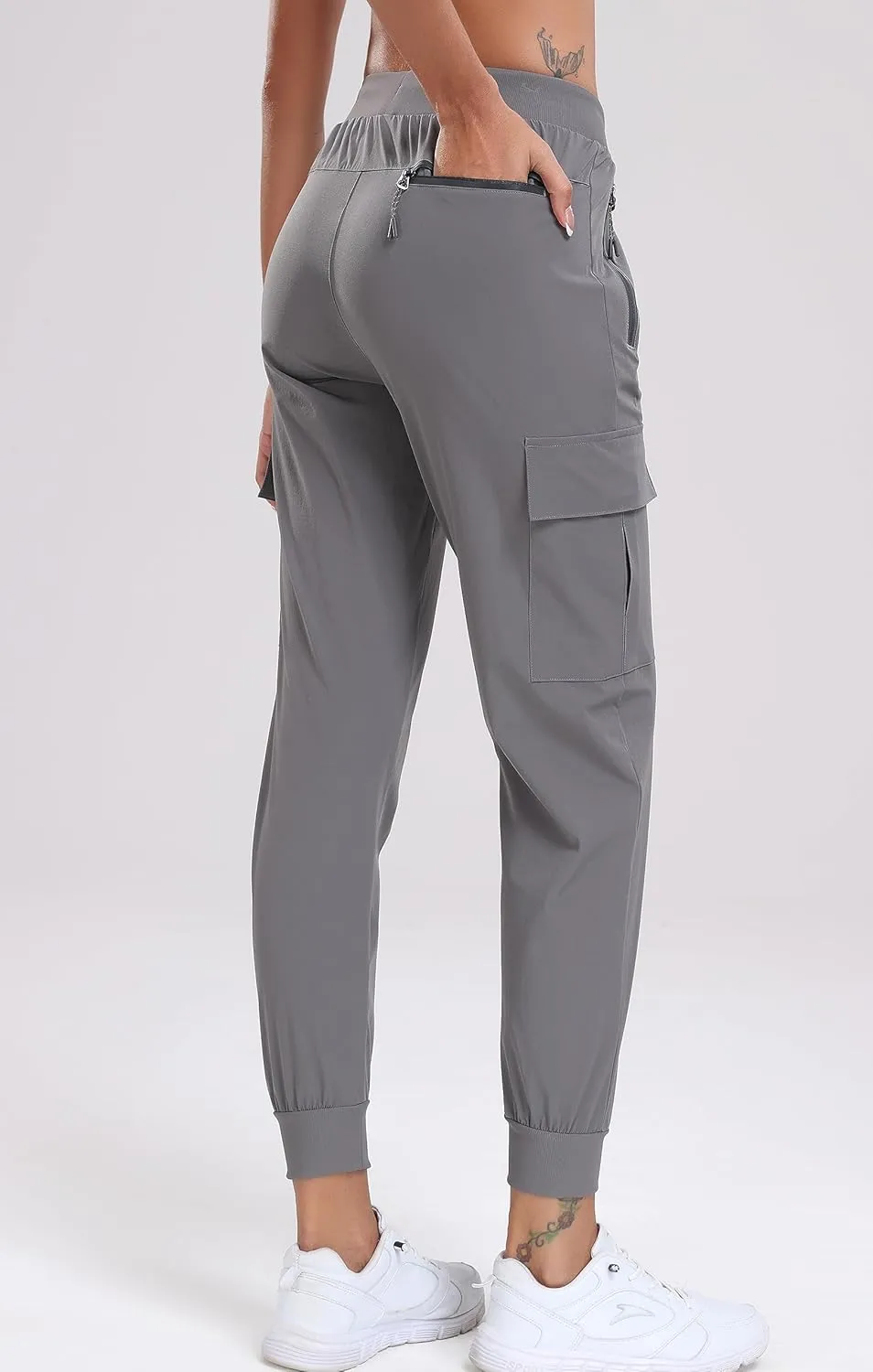 Oalka Women's Cargo Hiking Pants Lightweight Travel Pockets Joggers Quick Dry