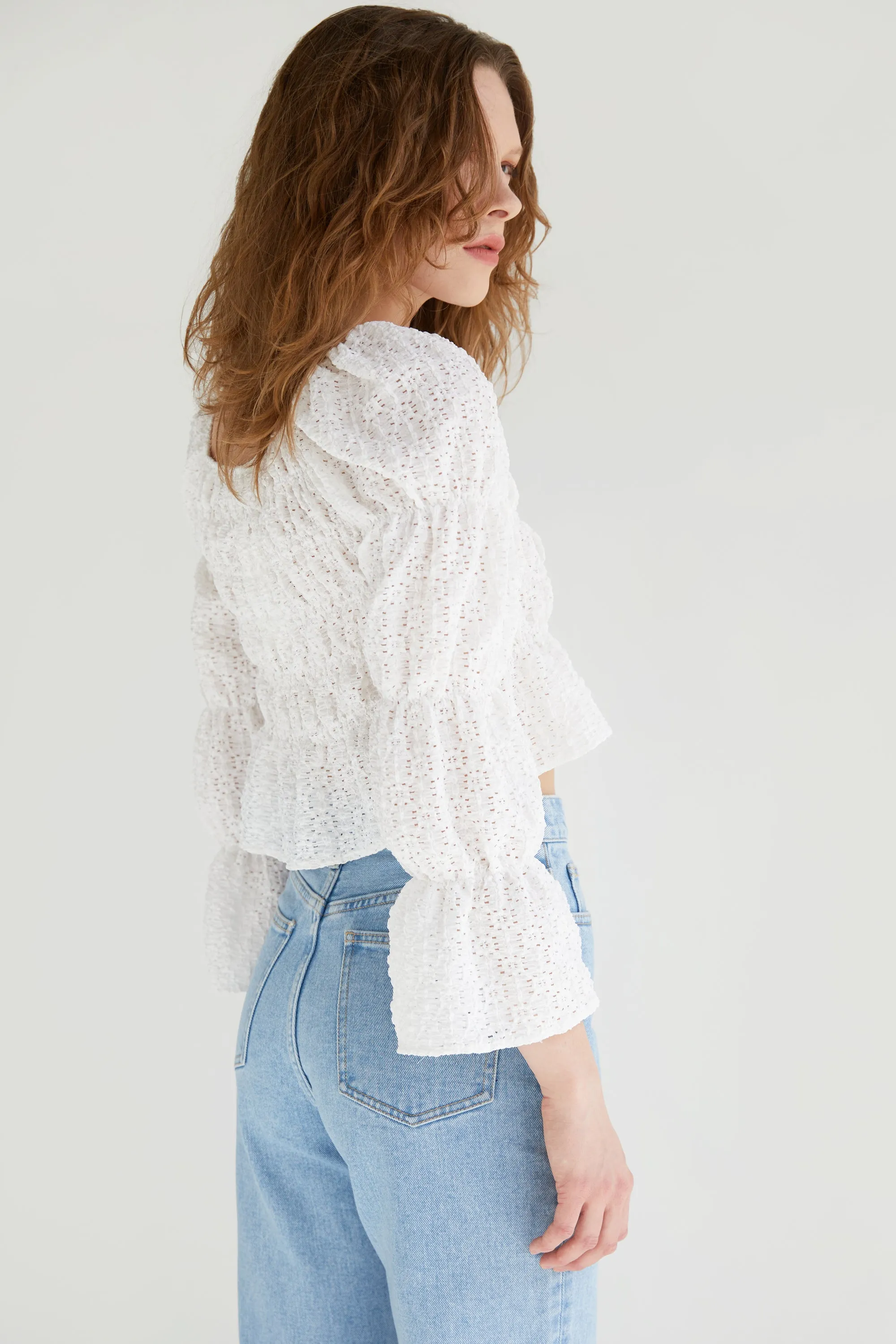 OFF SHOULDER RUCHED TOP