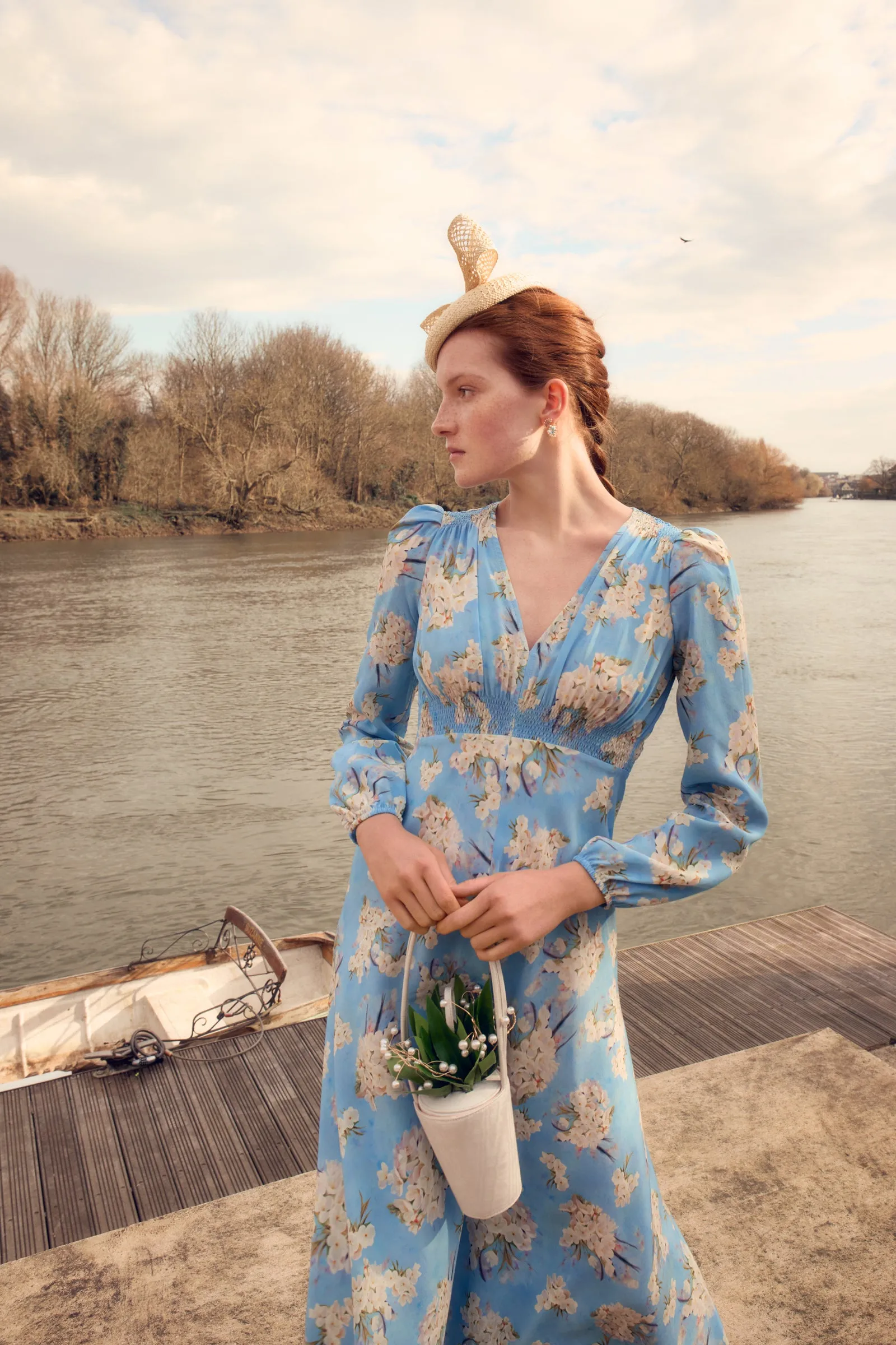 Olivia Silk Tea Dress Heart of Flowers