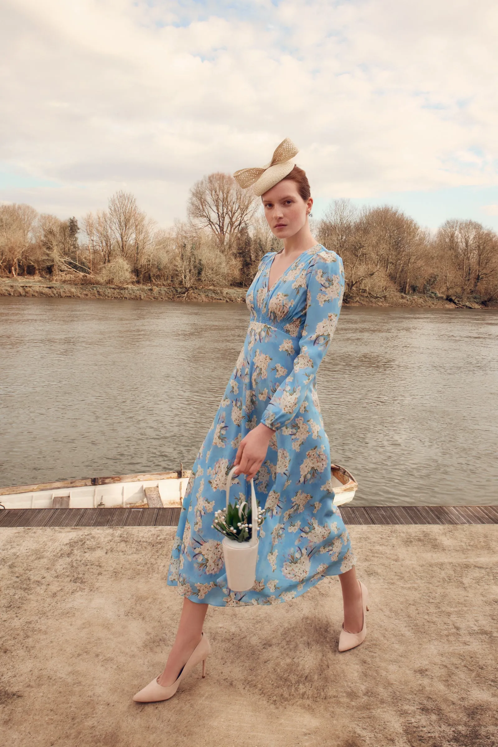 Olivia Silk Tea Dress Heart of Flowers