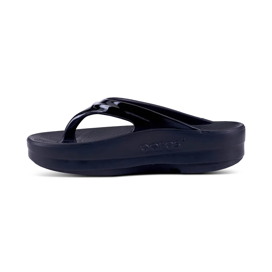OOFOS UNISEX OOMEGA THONG  SANDALS - BLACK