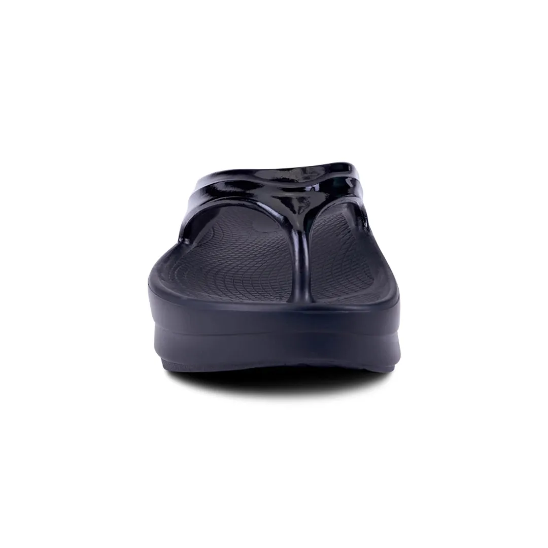 OOFOS UNISEX OOMEGA THONG  SANDALS - BLACK
