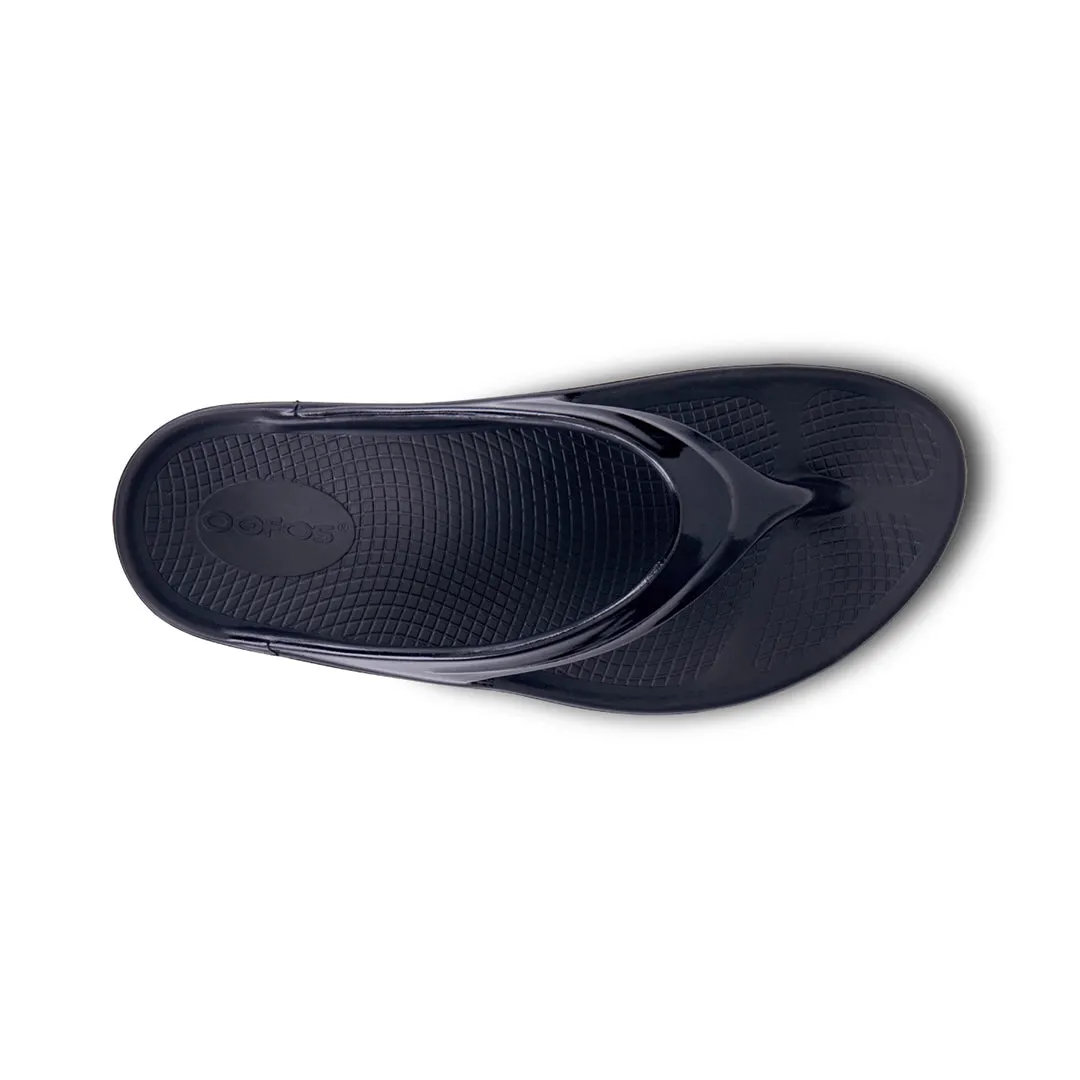 OOFOS UNISEX OOMEGA THONG  SANDALS - BLACK