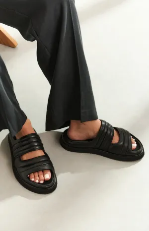Padded sandals with wide straps