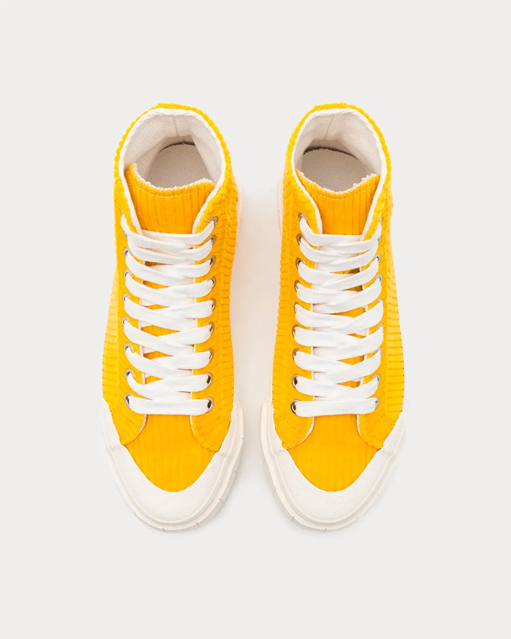 Palm Corduroy Yellow High Top Sneakers