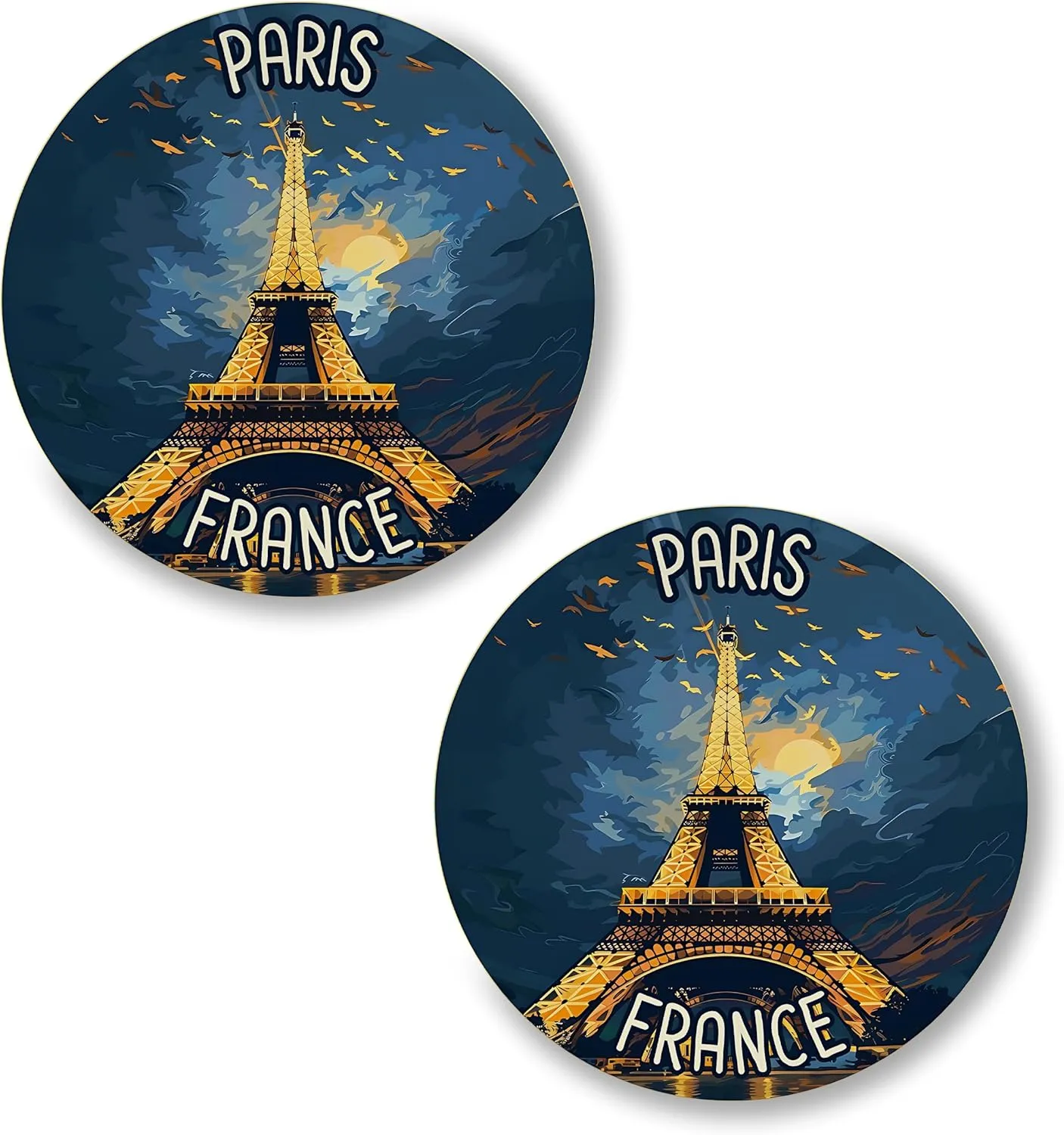 Paris France Pin Button 2.25 inch 2-Pack  Pinback Button for Jeans Pants Shirt Backpack  Pins for Clothes Hat Cap ID45000