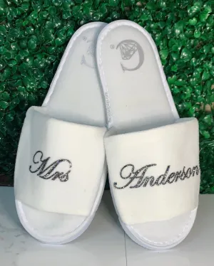 Personalised Crystal Bridal Slippers - Nightfall *