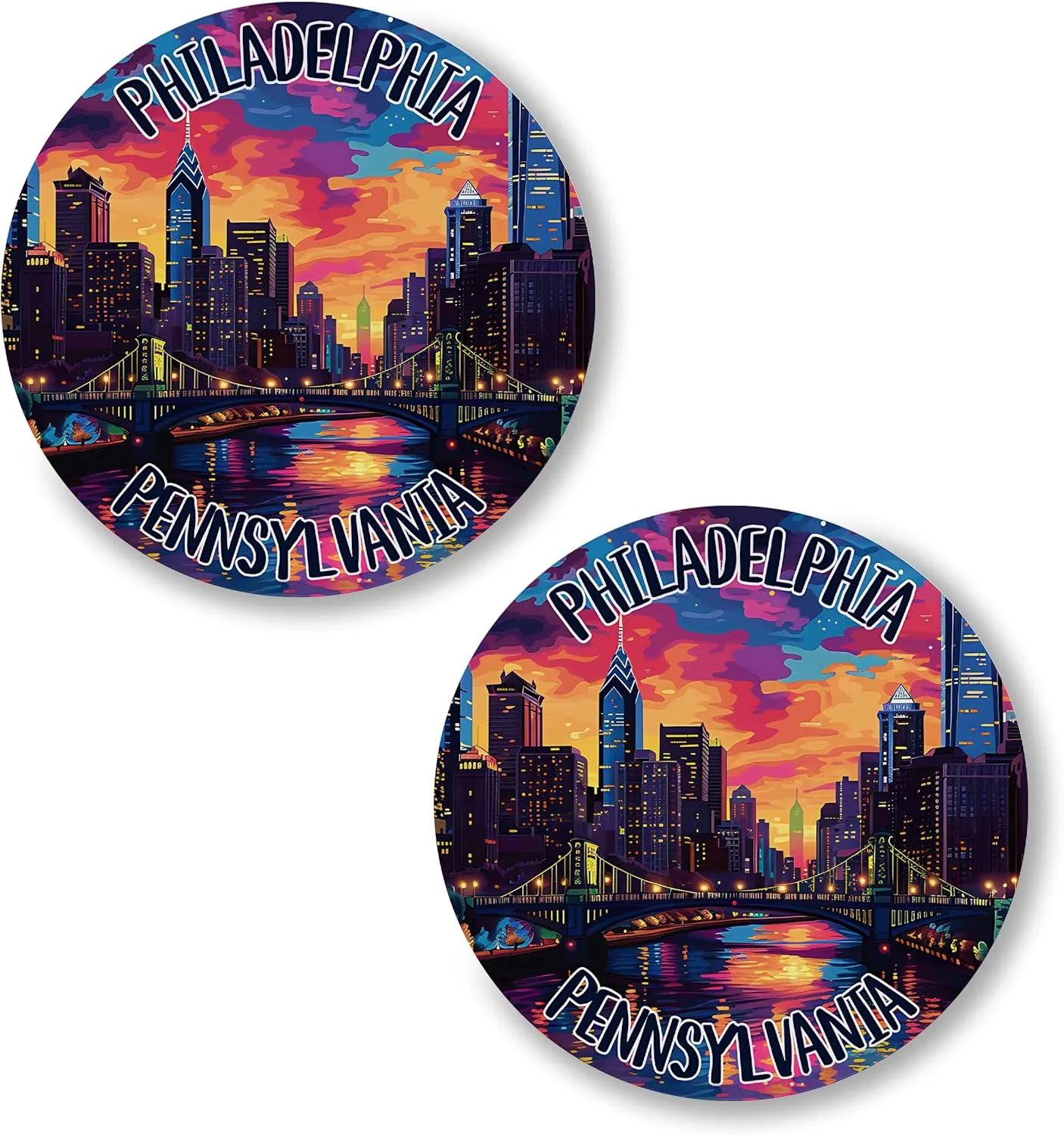 Philadelphia Pennsylvania Pin Button 2.25 inch 2-Pack  Pinback Button for Jeans Pants Shirt Backpack  Pins for Clothes Hat Cap ID45000