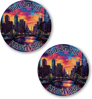 Philadelphia Pennsylvania Pin Button 2.25 inch 2-Pack  Pinback Button for Jeans Pants Shirt Backpack  Pins for Clothes Hat Cap ID45000