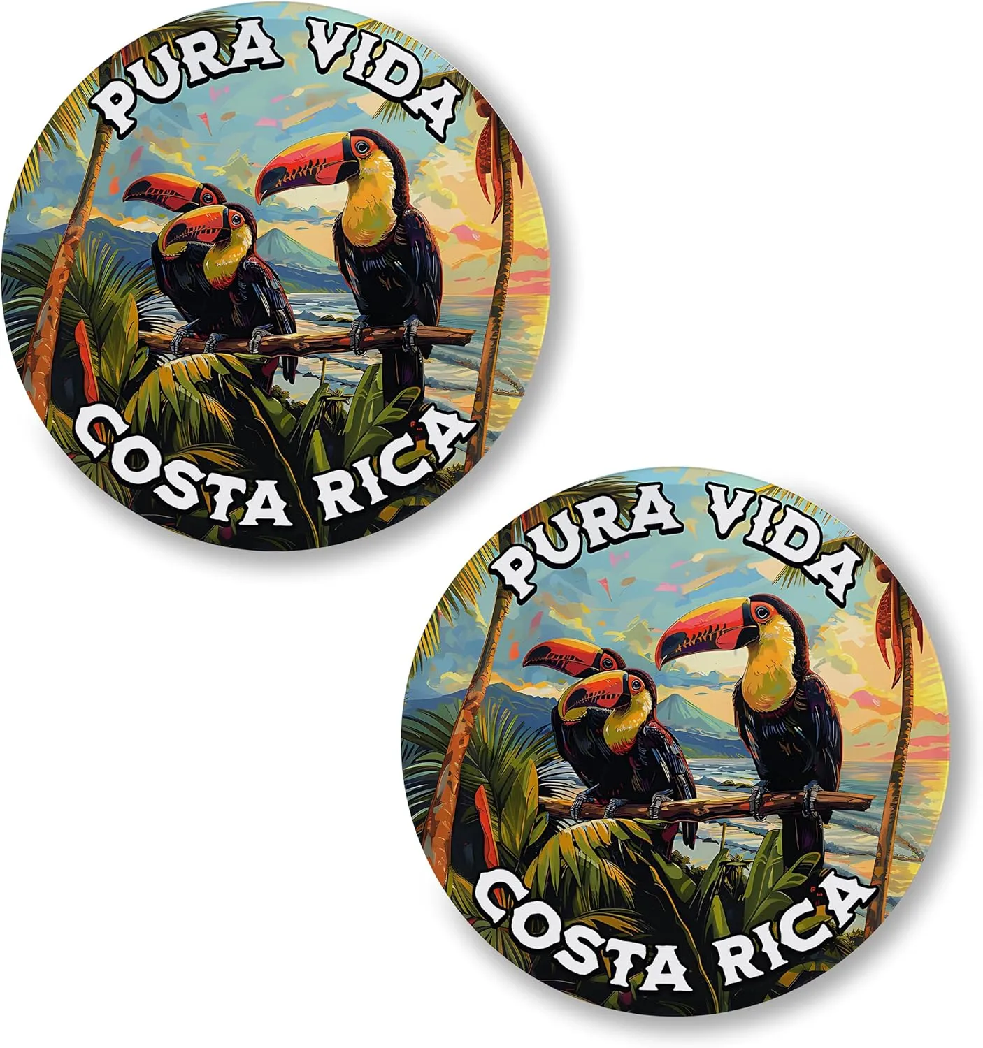 Pura Vida Costa Rica Pin Button 2.25 inch 2-Pack  Pinback Button for Jeans Pants Shirt Backpack  Pins for Clothes Hat Cap ID45000