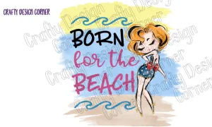 Red Head Born for the Beach Rainbow PNG/JPeg Download