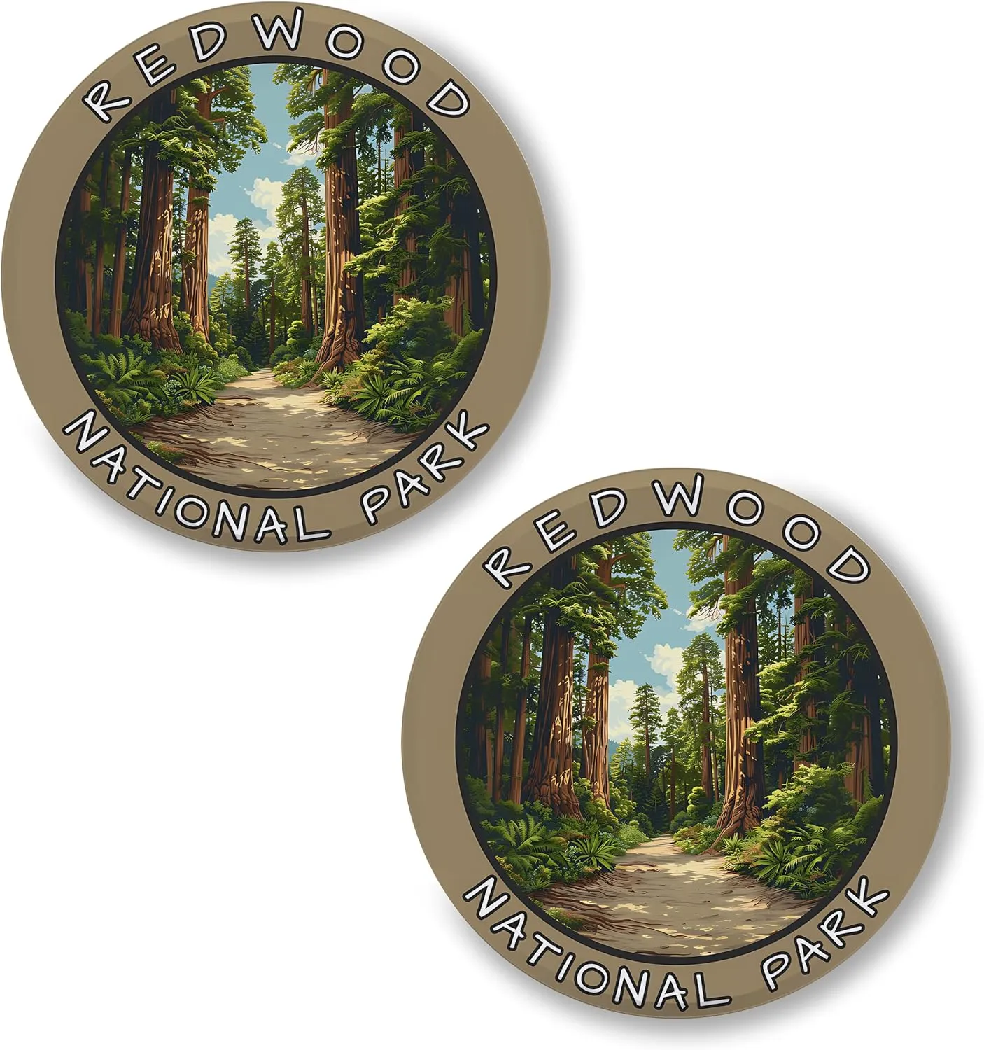 Redwood National Park California Pin Button 2.25 inch 2-Pack  Pinback Button for Jeans Pants Shirt Backpack  Pins for Clothes Hat Cap ID45000