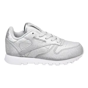 Reebok Classic Leather SYN Little kids Shoes Silver Met/Snow Grey/White