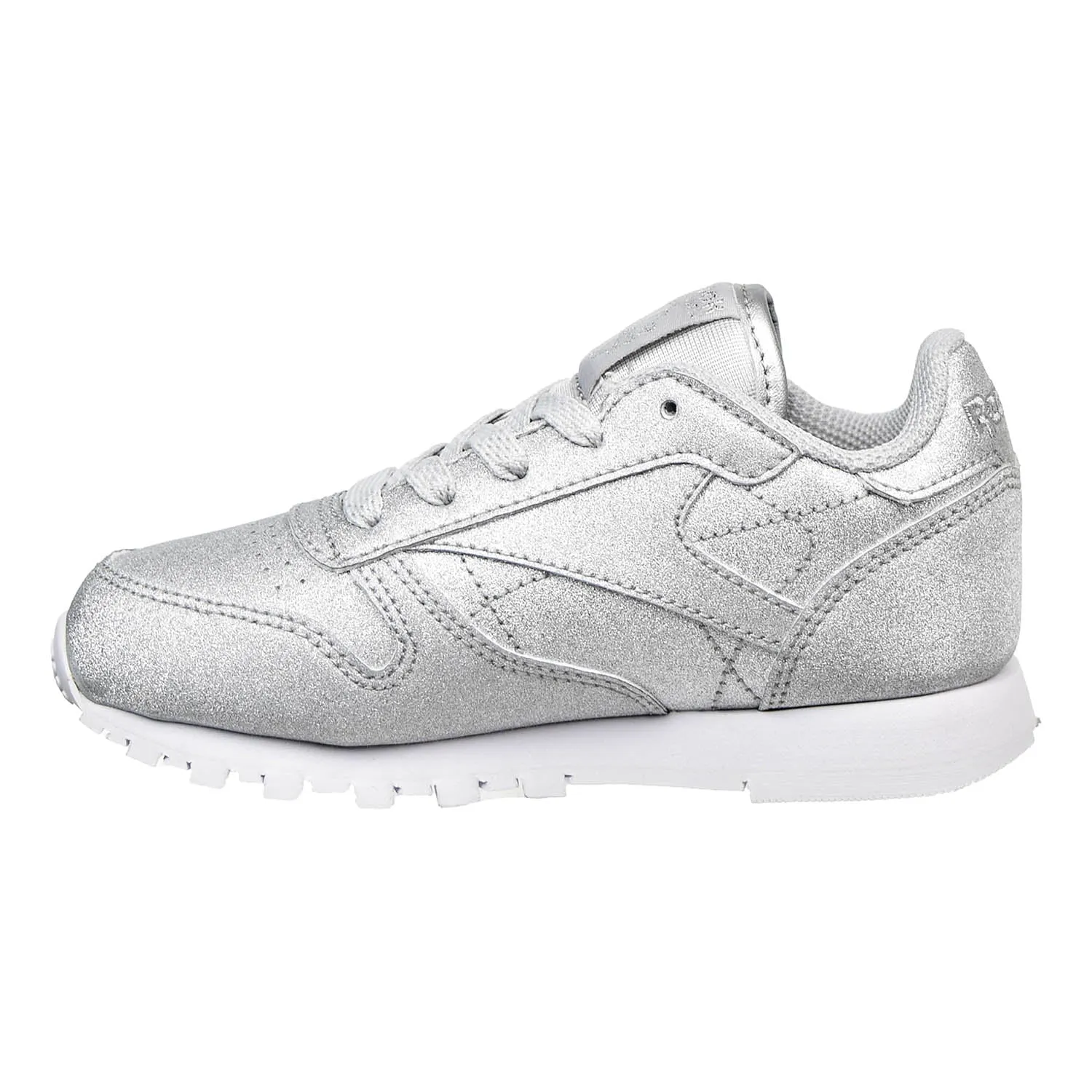 Reebok Classic Leather SYN Little kids Shoes Silver Met/Snow Grey/White